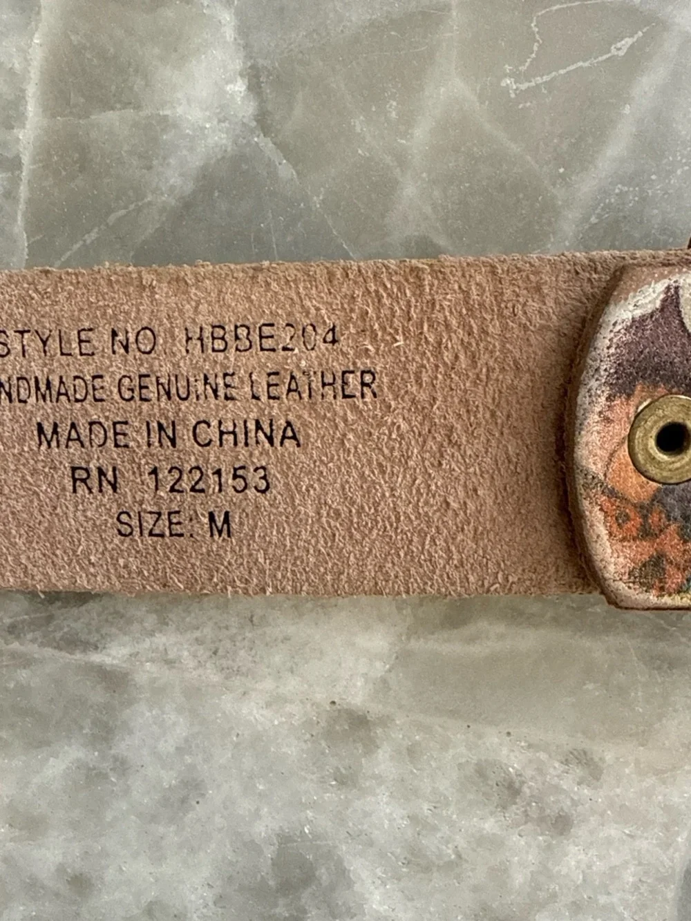 Flintstones comic strip Printed Leather Belt with Tan Backing